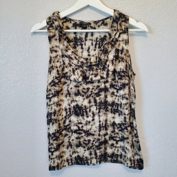 💚5/$25 Ann Taylor SILK Ruffled Neck Print Dress Size 2 - Picture 7 of 7
